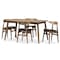 Baxton Studio Edna Black Faux Leather and "Oak" Finishing Wood 5-PC Dining Set 126-6941-6942 - alternate 1